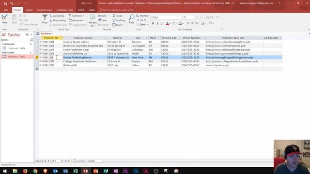 Access 2016 - Table Records - How to Add a New Record to Tables - Delete Database Rows & Columns MS смотреть онлайн