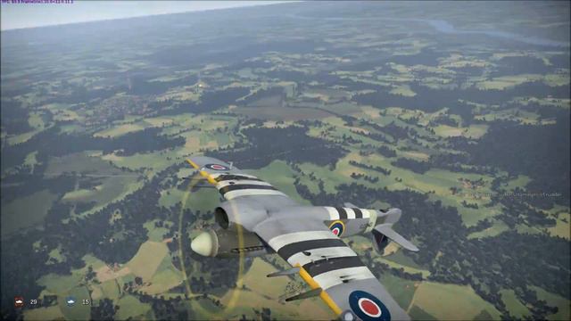War Thunder:3 historical battles air kills in one minute (Typhoon Mk 1b) смотреть онлайн