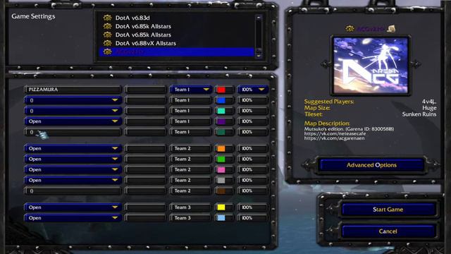 Warcraft 3: The Frozen Throne Anime Arena Map (ArenaACG) смотреть онлайн