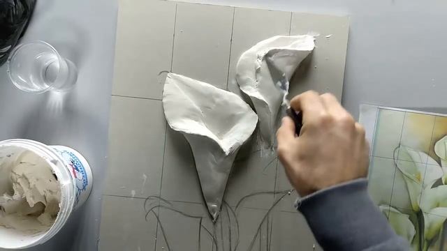 Барельеф цветы 1 урок Bas-relief flowers 1lesson смотреть онлайн