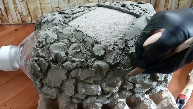 КАМЕННЫЙ ВАЗОН из Пластиковой БУТЫЛКИ
