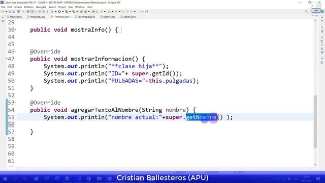 Herencia en JAVA sobreescritura de metodos usando Override смотреть онлайн