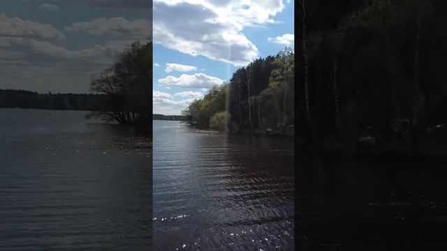 Паром Конаково Рыбхоз. Туристы с палатками на берегу Волги (Иваньковское водохранилище) смотреть онлайн