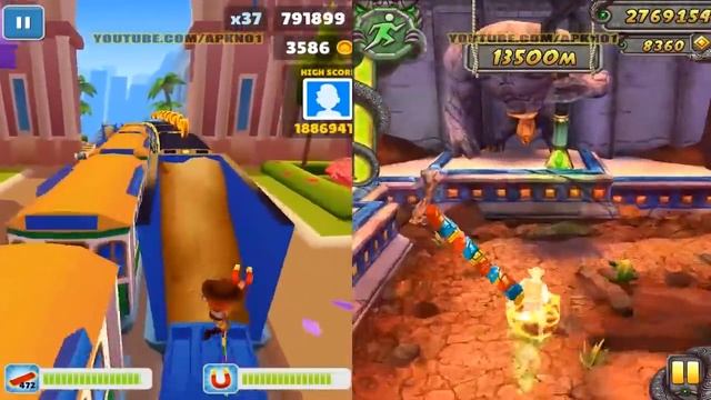 Subway Surfers 2018 Buenos Aires VS Temple Run 2 Blazing Sands смотреть онлайн