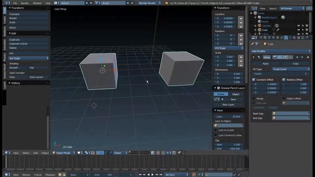 Модификатор Array в Blender смотреть онлайн