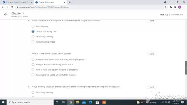 Coursera Programming for Everybody Chapter 1 week 3 Quiz Ans | Python for Everybody Chapter 1 Quiz смотреть онлайн