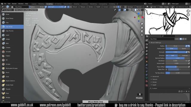 Axe - Detailed Game Objects - P8 - Sculpting the Runes смотреть онлайн