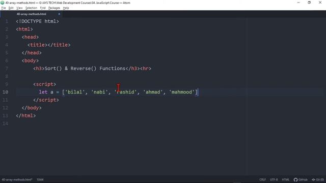 40. Sort() & Reverse() Methods | Array Methods in JavaScript | JavaScript in Pashto | جاواسکرپټ смотреть онлайн