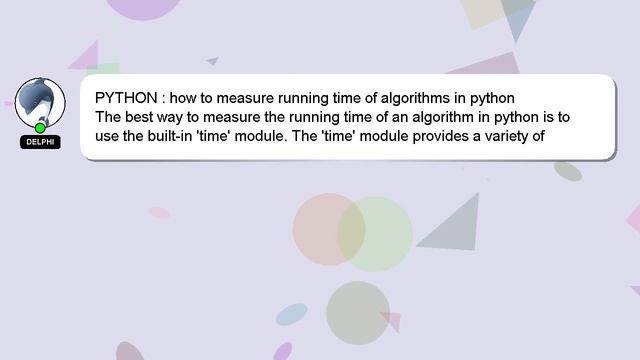 PYTHON : how to measure running time of algorithms in python смотреть онлайн