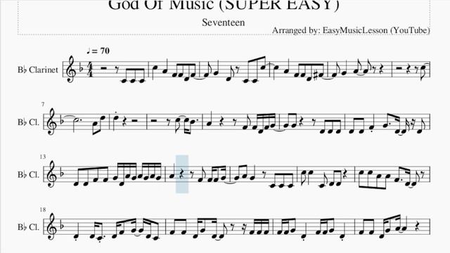 SUPER EASY Clarinet Sheet Music: How to play God Of Music by Seventeen смотреть онлайн