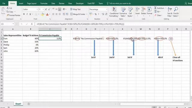Excel Skills 2016 #20 - Nested IF - Multiple IF functions in a single string!!! смотреть онлайн