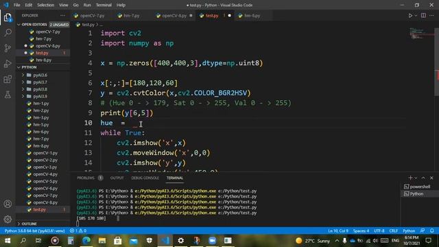 Problem with openCV color conversion between BGR and HSV смотреть онлайн