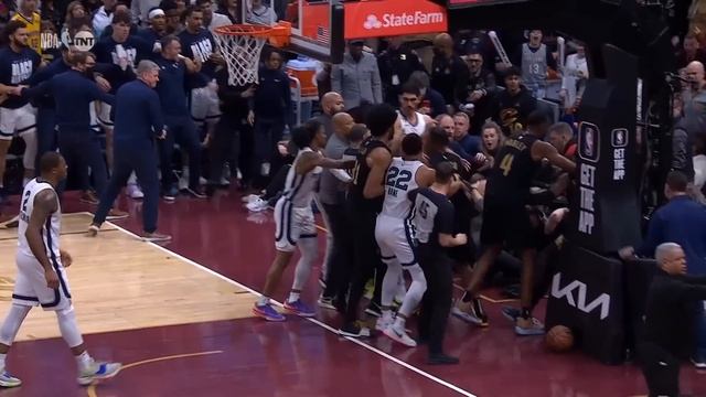Donovan Mitchell starts all in fight with Dillon Brooks and both get ejected смотреть онлайн