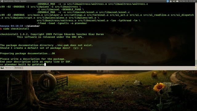 Compile Pianobar ( Pandora Client ) - Ubuntu 10.10 смотреть онлайн