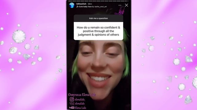 БИЛЛИ АЙЛИШ спорит с подписчиками о цветах [озвучила Elena Lids] смотреть онлайн