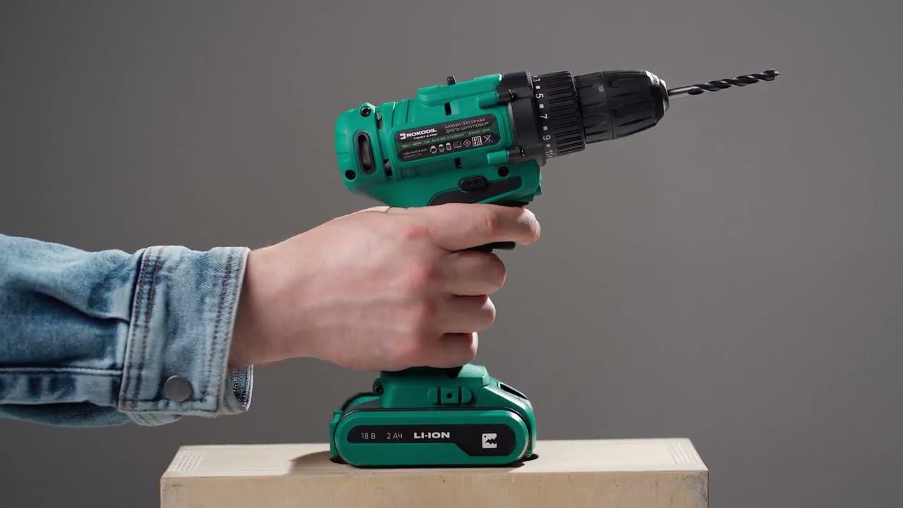 Аккумуляторная дрель шуруповерт Rokodil Twist 2 Pro   18 В, 48 Нм, 2 Ач, 1400 об мин