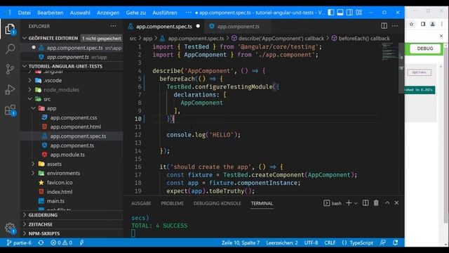 Tutoriel tests unitaires Angular #6 - Angular TestBed смотреть онлайн
