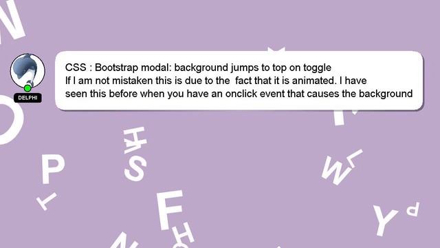 CSS : Bootstrap modal: background jumps to top on toggle смотреть онлайн
