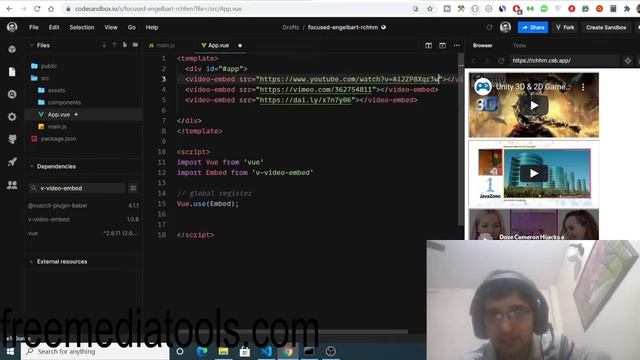 Vue.js IFrame Embed Component For Youtube,Dailymotion,Vimeo Videos Using v-video-embed Library смотреть онлайн