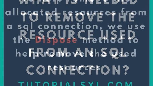C# Interview Questions - SQL Connection Resource Dispose смотреть онлайн