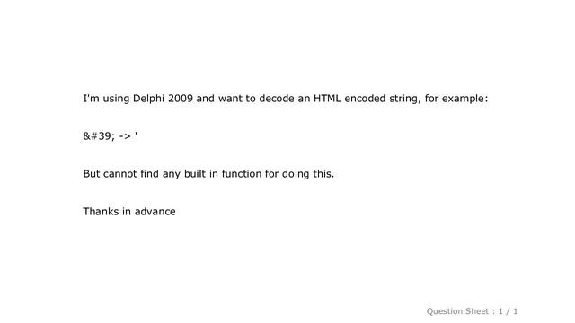 HTML : delphi html decode смотреть онлайн