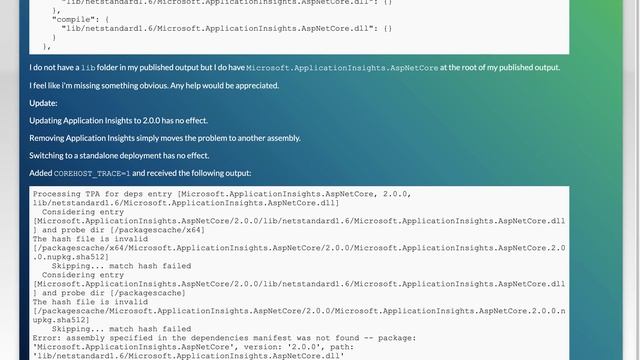 Cannot find Application Insights dependency in docker image after dotnet publish смотреть онлайн