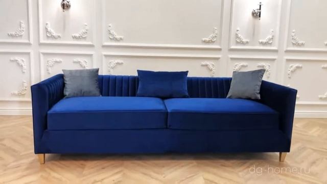 Диван Benji синий велюр смотреть онлайн