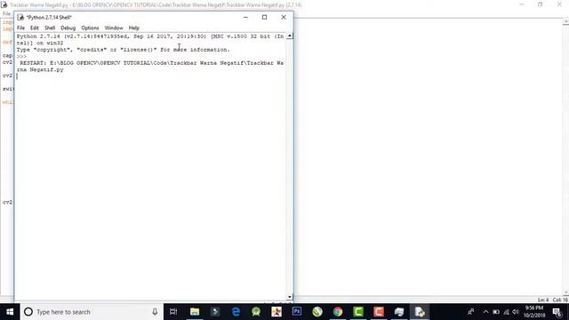 Negative trackbar color OpenCV Python смотреть онлайн