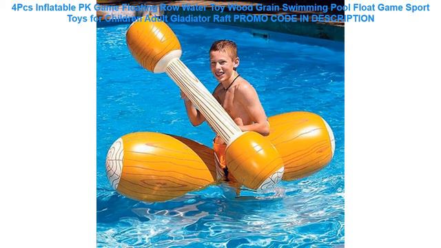 Promo 4Pcs Inflatable PK Game Floating Row Water Toy Wood Grain Swimming Pool Float Game Sport Toys смотреть онлайн