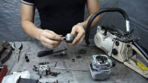 Замена поршневой на бензопиле!!!!!!