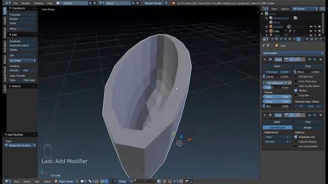 Модификатор 'Solidify' в Blender смотреть онлайн