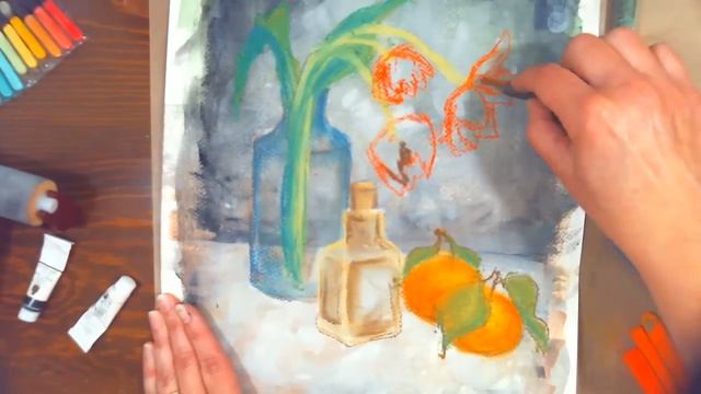 LIVE: Tulips & Oranges in Pastel Painting Class смотреть онлайн