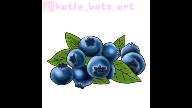 Как нарисовать голубику (How To Draw Blueberries)