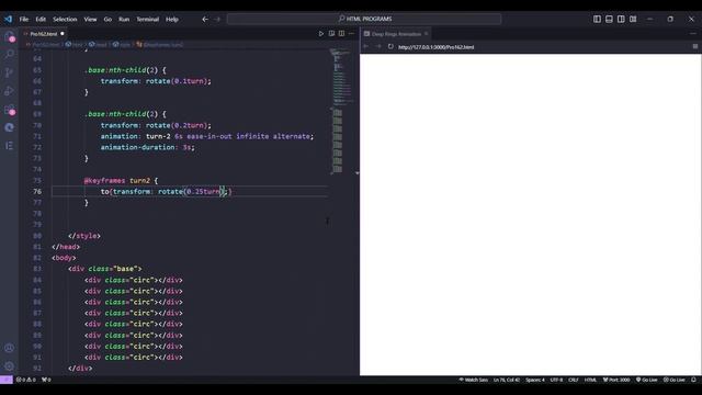 Deep Rings Animation using HTML and CSS. смотреть онлайн