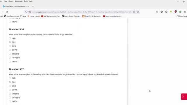 Project C Sorting algorithms & Big O Holberton Intranet — Quiz смотреть онлайн