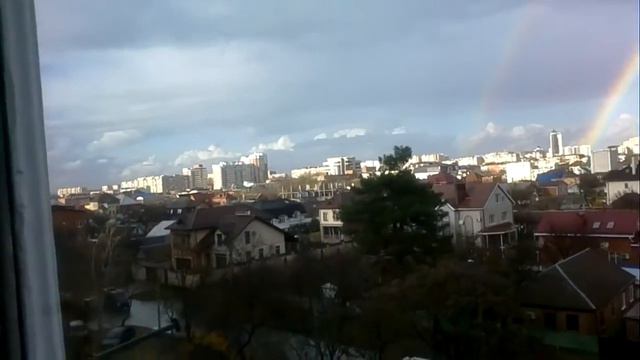 Двойная радуга, вид из моего окна 4.12.12 г. смотреть онлайн