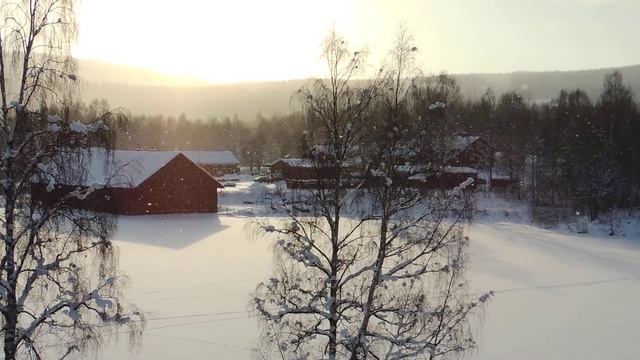 Sunshine and falling snow in Åmot смотреть онлайн