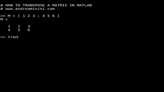 How to transpose a matrix in Matlab смотреть онлайн