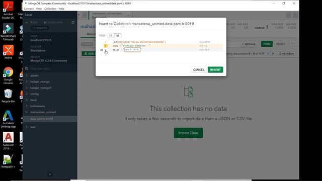MEMBUAT DATABASE DENGAN MENGGUNAKAN MONGODB COMPASS COMMUNITYM || KELOMPOK 7 смотреть онлайн