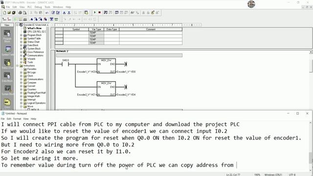 PLC S7-200 CPU 226 connect with incremental encoder to read data with high speed counter view on HM смотреть онлайн