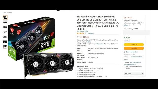 Buy MSI Gaming GeForce RTX 3070 8GB GDRR6 - Shipped by Amazon.Com (worldwide by US) смотреть онлайн