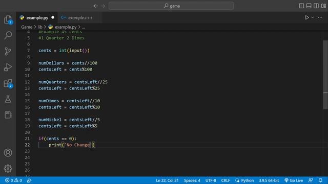 Exact change Python / How to Tutorial смотреть онлайн