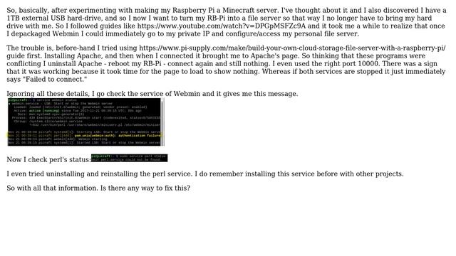 Raspberry Pi: Webmin: Possible Disconnect due to Perl смотреть онлайн