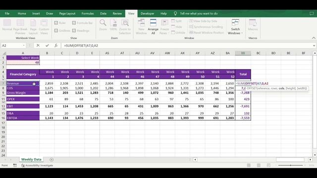 Excel Tricks || Moving SUM with OFFSET Function || Dynamic Selection смотреть онлайн