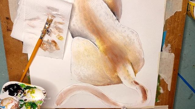 Рисую леопарда акриловыми красками на бумаге ??? I draw a leopard with acrylic paints on paper смотреть онлайн