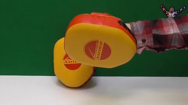 Боксерские тренировочные мини-лапы AMIGO жёлто-красные смотреть онлайн