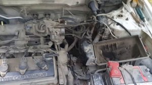 Nissan QG18 Замена датчика коленвала в лесу.