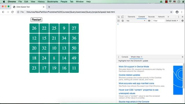 jQuery Project: Click Speed Test with Timer - Part 3 смотреть онлайн