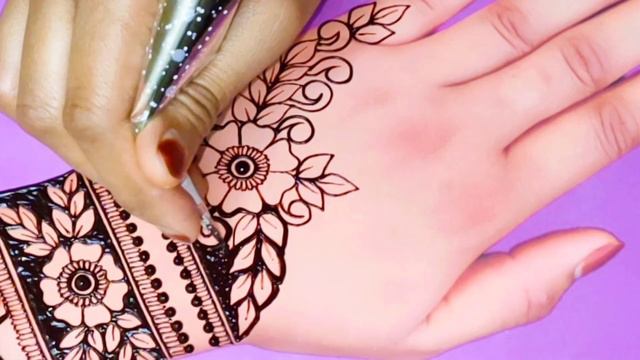 Backhand Gorgeous Mehndi Design For hands || Simple Mrhndi Design / new arabic valntine day mehndi смотреть онлайн