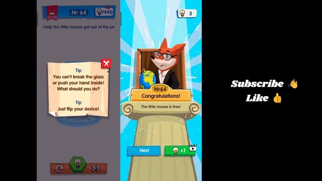 IQ Boost Level 64 Help the little mouse get out of the jar смотреть онлайн